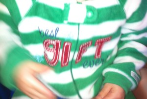 Grandma found these PJ's for the boy: our "Best Gift Ever!"